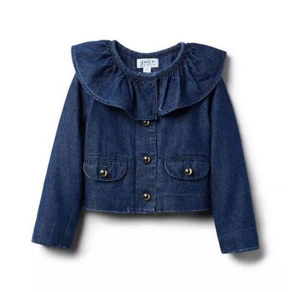 Janie & Jack Ruffled Denim Jacket - Picture 1 of 10